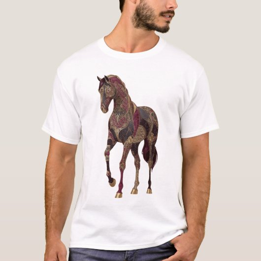 ロイヤルな装飾のアラブ馬 Tシャツ (正面)