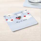 ロイヤルウェディングパーティー スクエアペーパーコースター (アングル)