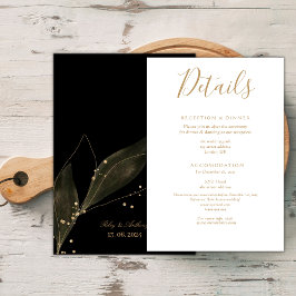 ロイヤルウェディング ブラック＆ゴールド ミニマリスト エンクロージャーカード