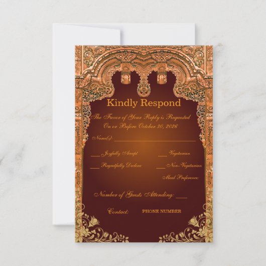 ロイヤルウェディング レスポンスカード (正面)