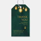 ロイヤルエメラルドグリーンゴールドライト ウェディングサンキュー ギフトタグ (正面)