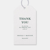 ロイヤルエメラルドグリーン＆エレガントなウェディングサンクス ギフトタグ (裏面)