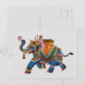 ロイヤルエレファントの旅:インドの民話デザイン ポストカード (正面/裏面)