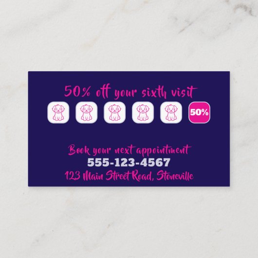 ロイヤルカードペットケアグルーミングサービス 名刺 (裏面)