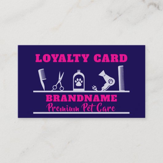ロイヤルカードペットケアグルーミングサービス 名刺 (正面)