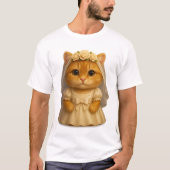 ロイヤルキャットキング - かわいい王冠の猫Tシャツ Tシャツ (正面)