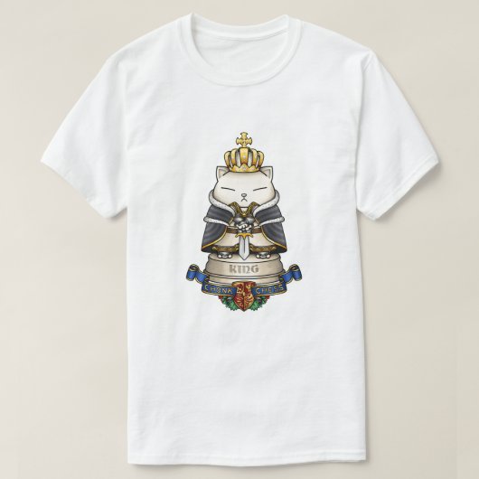 ロイヤルキャットチェスのキング駒 Tシャツ (デザイン正面)
