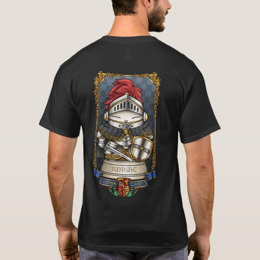 ロイヤルキャットチェスのナイト駒 Tシャツ (裏面)