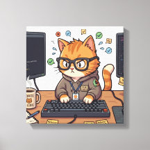 ロイヤルキャット ストレッチキャンバス | エレガントな猫の壁画