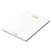 ロイヤルクラウンエンブレム ライオンズ モノグラム スクリプト ゴールド ノートパッド (回転)