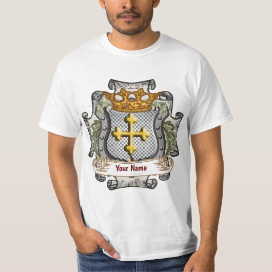 ロイヤルクラウンシールド 姓 Tシャツ (正面)