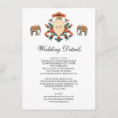 ロイヤルクラステ象のインドの結婚式の詳細 エンクロージャーカード (正面)