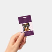 ロイヤルクリムゾンQRコード写真付社員名札 バッジ (手持ち)