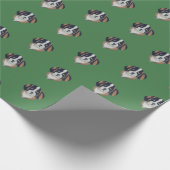 ロイヤルグリーンサンベルナールイラストレーション ラッピングペーパー (角)