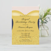 ロイヤルゴールドビューティープリンセス誕生日招待状 招待状 (スタンド正面)