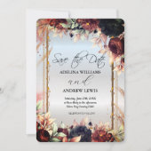 ロイヤルシルバーフラワー ローズ, ゴールドフレーム 招待状 (正面)