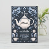 ロイヤルチックな大人の妖精ティーパーティー 60歳の誕生日 招待状 (スタンド正面)