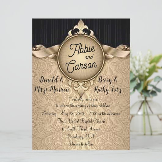 ロイヤルティに合う結婚式招待状 招待状 (スタンド正面)