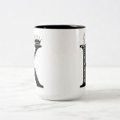 ロイヤルティのように朝を支配する。 ツートーンマグカップ (中央)