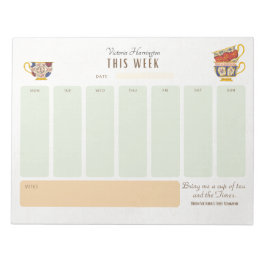 ロイヤルティー愛好家のためのパーソナライズウィークリー planner ノートパッド