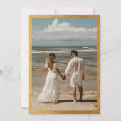 ロイヤルネイビーブルー ゴールド 結婚式 招待状 写真付き (裏面)