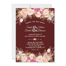 ロイヤルバーガンディピンクブラッシュフラワーズウェディング