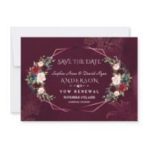 ロイヤルバーガンディーフローラル リニューアル ザ ヴォウズ セーブ ザ デート