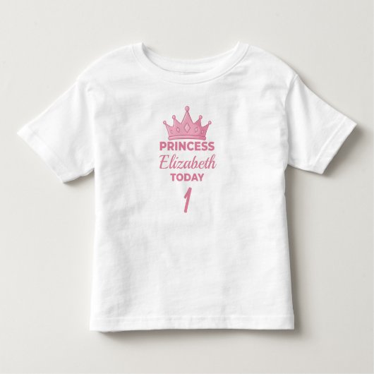 ロイヤルバースデー - お姫様の名前入りカスタムTシャツ トドラーTシャツ (正面)