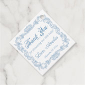 ロイヤルパウダーブルー バロック フィリグリー ベビーシャワー フェイバータグ (正面)