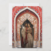 ロイヤルパレス 赤いアーチ 写真 インドの結婚式 招待状 (裏面)