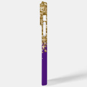 ロイヤルパープルとゴールドグリッターの豪華さ Case-Mate iPhoneケース (裏面 / 左)