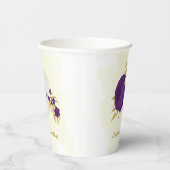 ロイヤルパープルと白い花のゴールド  紙コップ (右)