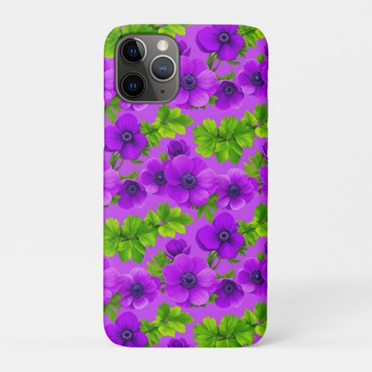 ロイヤルパープルのアネモネの花✨華やかな花のエレガンス Case-Mate iPhoneケース (裏)