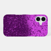 ロイヤルパープルのモノクロスプラッター iPhone 16ケース (裏面横)