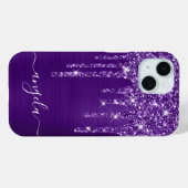 ロイヤルパープルのラメ垂れ グラムシグネチャー Case-Mate iPhoneケース (裏面 (横))