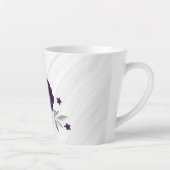 ロイヤルパープルの花とシルバーの葉の大理石 カフェラテマグ (右)