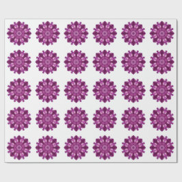 ロイヤルパープルの花の曼荼羅 ラッピングペーパー