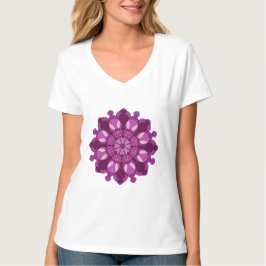 ロイヤルパープルの花の曼荼羅 Tシャツ