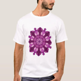 ロイヤルパープルの花の曼荼羅 Tシャツ