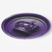 ロイヤルパープルクラウンワックスシール誕生日結婚式 ペーパープレート (アングル)