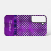 ロイヤルパープルシルバージュエルパターン SAMSUNG GALAXYケース (裏面横)
