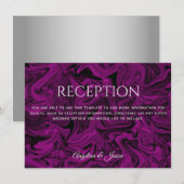 ロイヤルパープル＆シルバーグレー 結婚式の受付カード (正面/裏面)