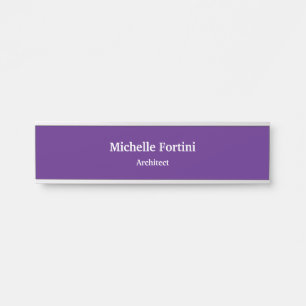 ロイヤルパープル プロフェッショナル プレーン モダン エレガント サインプレート