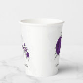ロイヤルパープル＆ホワイトの花 シルバー 紙コップ (右)