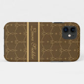 ロイヤルブラウンパターンのiPhone 5 カバー (裏面(横))