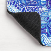 ロイヤルブルーおよび白Mingはパターン芸術のスタイルを作ります マウスパッド (コーナー)