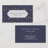 ロイヤルブルーおよび金ゴールドの矢 名刺 (正面/裏面)