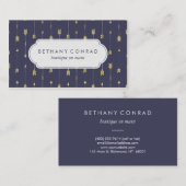 ロイヤルブルーおよび金ゴールドの矢 名刺 (正面/裏面)