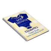 ロイヤルブルーおよび黄色のギンガムのベビーシャワー ノートブック (右側)