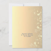 ロイヤルブルーとゴールドのウェディング 招待状 (裏面)